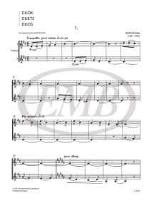 Bartok: Duos (from Bartk's choral works) for two Violins published by EMB