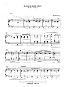 Debussy: La Plus Que Lente for Piano published by Alfred