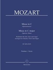 Mozart: Missa brevis in C (K220) (Sparrow-Mass) (Series: Choir & Organ) published by Barenreiter - Vocal Score
