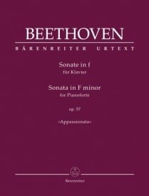 Beethoven: Sonata in F Minor Opus 57 (Appassionata) for Piano published by Barenreiter