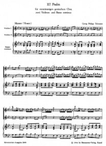 Telemann: Psalm 117 published by Barenreiter - Full Score