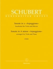 Schubert: Arpeggione Sonata D821 for Viola published by Barenreiter