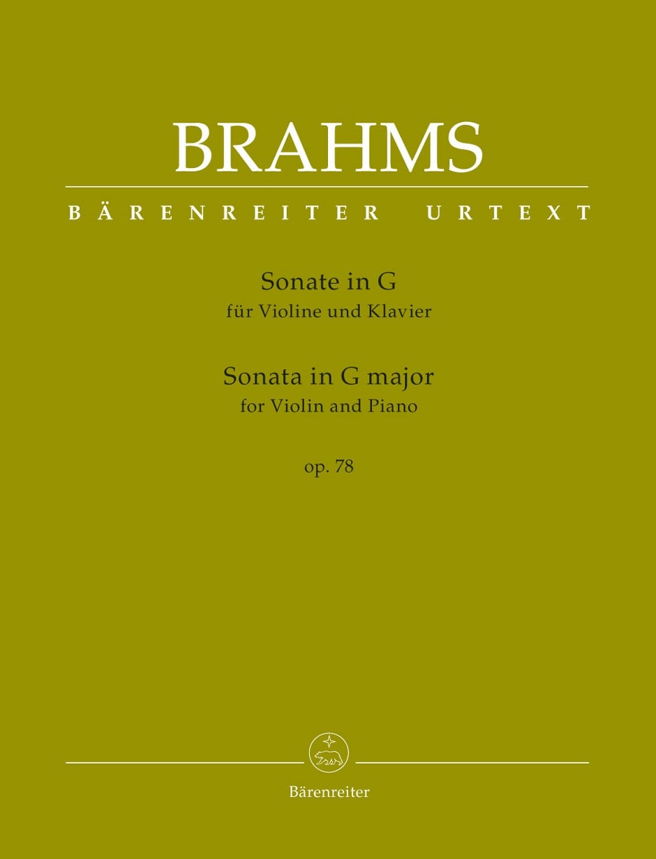 Brahms: Sonata in G Opus 78 for Violin published by Barenreiter