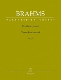 Brahms: Three Intermezzi Opus 117 for Piano published by Barenreiter