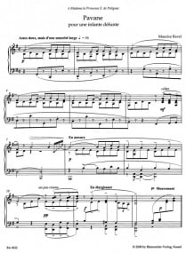 Ravel: Pavane Pour Une Infante Defunte for Piano published by Barenreiter