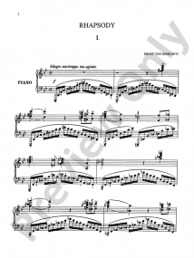 Dohnanyi: Rhapsody No 1 in G Minor for Piano published by Arcadia