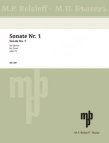 Glazunov: Sonata No 1 in Bb minor Opus 74 for Piano published by Belaieff