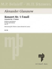 Glazunov: Piano Concerto No 1 in F minor Opus 92 published by Belaieff