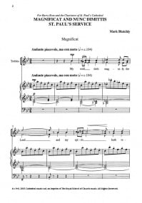 Blatchly: Magnificat & Nunc Dimittis (St Paul's Service) SSS published by Cathedral Music