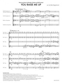 You Raise Me Up for Saxophone Quartet published by Beriato