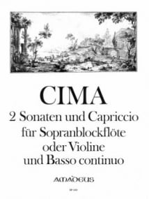 Cima: 2 Sonatas & Capriccio for Descant Recorder published by Amadeus