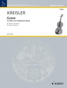 Kreisler: Grave for Violin published by Schott