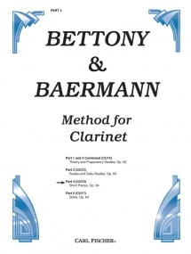 Baermann: Method for Clarinet Part 4 published by Fischer (Bettoney)