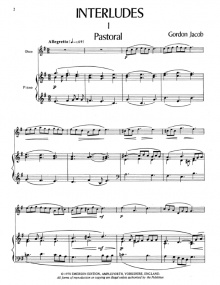 Jacob: Interludes for Oboe published by Emerson