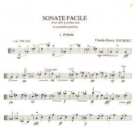 Joubert: Sonate Facile for Viola published by Robert Martin