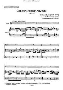 Haydn: Concertino in F Opus 52/5 for Bassoon published by Doblinger