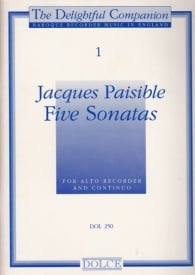 Paisible: Five Sonatas for Treble Recorder published by Dolce