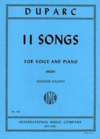 Duparc: Eleven Songs for High Voice published by IMC