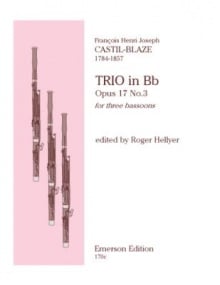 Castil-Blaze: Trio Opus 17 No. 3 for 3 Bassoons published by Emerson