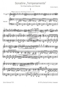 Habicht: Sonatina for Clarinet published by Breitkopf