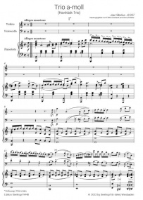 Sibelius: Trio in A Minor Havtrsk-Trio published by Breitkopf