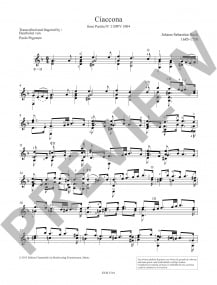 Bach: Ciaccona transcribed for Guitar published by Chanterelle