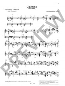 Bach: Chaconne for guitar published by Chanterelle
