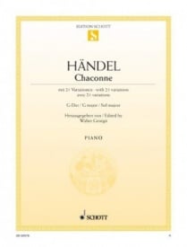 Handel: Chaconne in G major arranged for Piano published by Schott