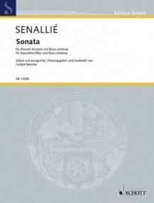 Senalli: Sonata in D minor for Descant Recorder published by Schott