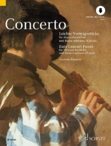 Concerto - Easy Concert Pieces for Descant Recorder published by Schott (Book/Online Audio)