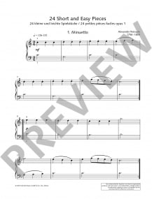 Reinagle: 24 Short and Easy Pieces for Piano published by Schott