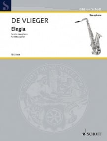 Vlieger: Elegia for Alto Saxophone published by Schott