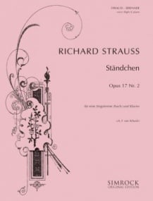 Strauss: Standchen Opus 17/2 In F# for High Voice published by Simrock