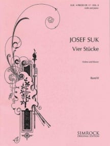 Suk: 4 Pieces Opus 17 Volume 2 for Violin published by Simrock
