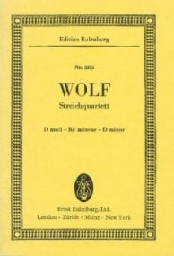 Wolf: String Quartet D minor (Study Score) published by Eulenburg