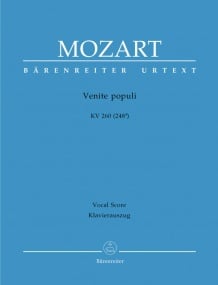Mozart: Venite populi (K260) published by Barenreiter Urtext - Vocal Score
