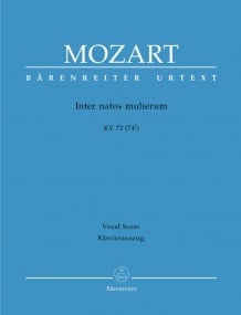 Mozart: Inter natos mulierum Offertorium (K72) published by Barenreiter Urtext - Vocal Score