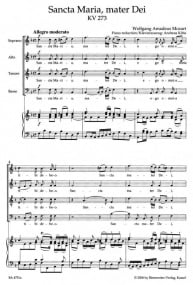 Mozart: Sancta Maria, mater Dei (K273) published by Barenreiter Urtext - Vocal Score