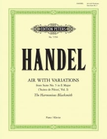 Handel: Air with Variations 'The Harmonious Blacksmith' for Piano published by Peters