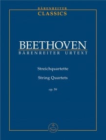 Beethoven: String Quartets Opus 59 Nos. 1-3 (Study Score) published by Barenreiter
