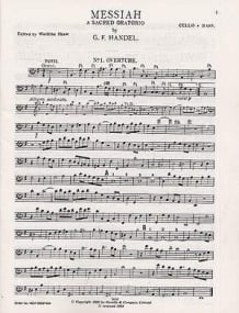 Handel: Messiah published by Novello - Cello & Double Bass part