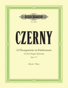 Czerny: 24 Five-Finger Exercises Opus 777 for Piano published by Peters
