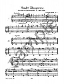 Czerny: 100 Easy Progressive Pieces without Octaves Opus 139 for Piano published by Peters