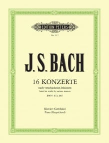 Bach: 16 Concertos Based on Works by Other Composers (BWV 972-987) for Piano published by Peters