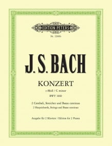 Bach: Double Concerto in C minor (BWV 1060) published by Peters