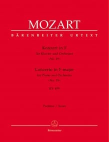 Mozart: Piano Concerto in F KV459 published by Barenreiter - Full Score