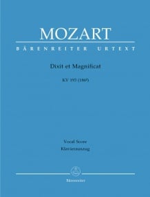 Mozart: Dixit et Magnificat (K193) published by Barenreiter Urtext - Vocal Score