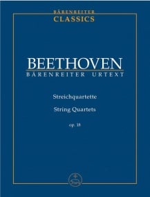Beethoven: String Quartets Opus 130 Nos. 1-6 (Study Score) published by Barenreiter