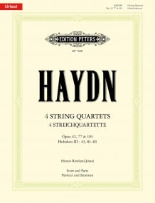 Haydn: 4 String Quartets Opus 42, 77 & 103 published by Peters