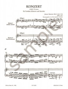 Bach: Concerto for Keyboard No.1 in D minor (BWV 1052) published by Peters
